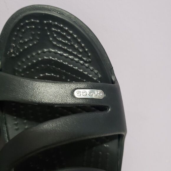 Crocs Black Slip On Comfort Sandals Women's Sz 7 - Picture 6 of 9